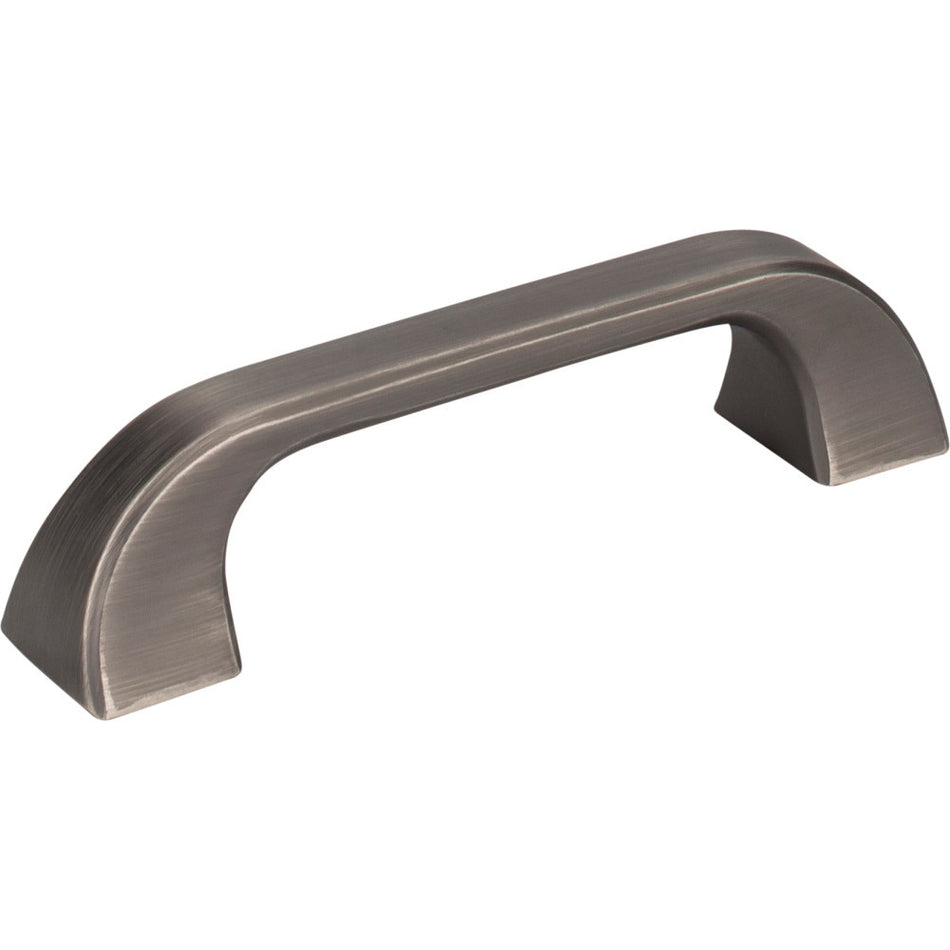 Jeffrey Alexander 972-96BNBDL: 96mm cc Marlo D-Handle Cabinet Pull - Brushed Pewter