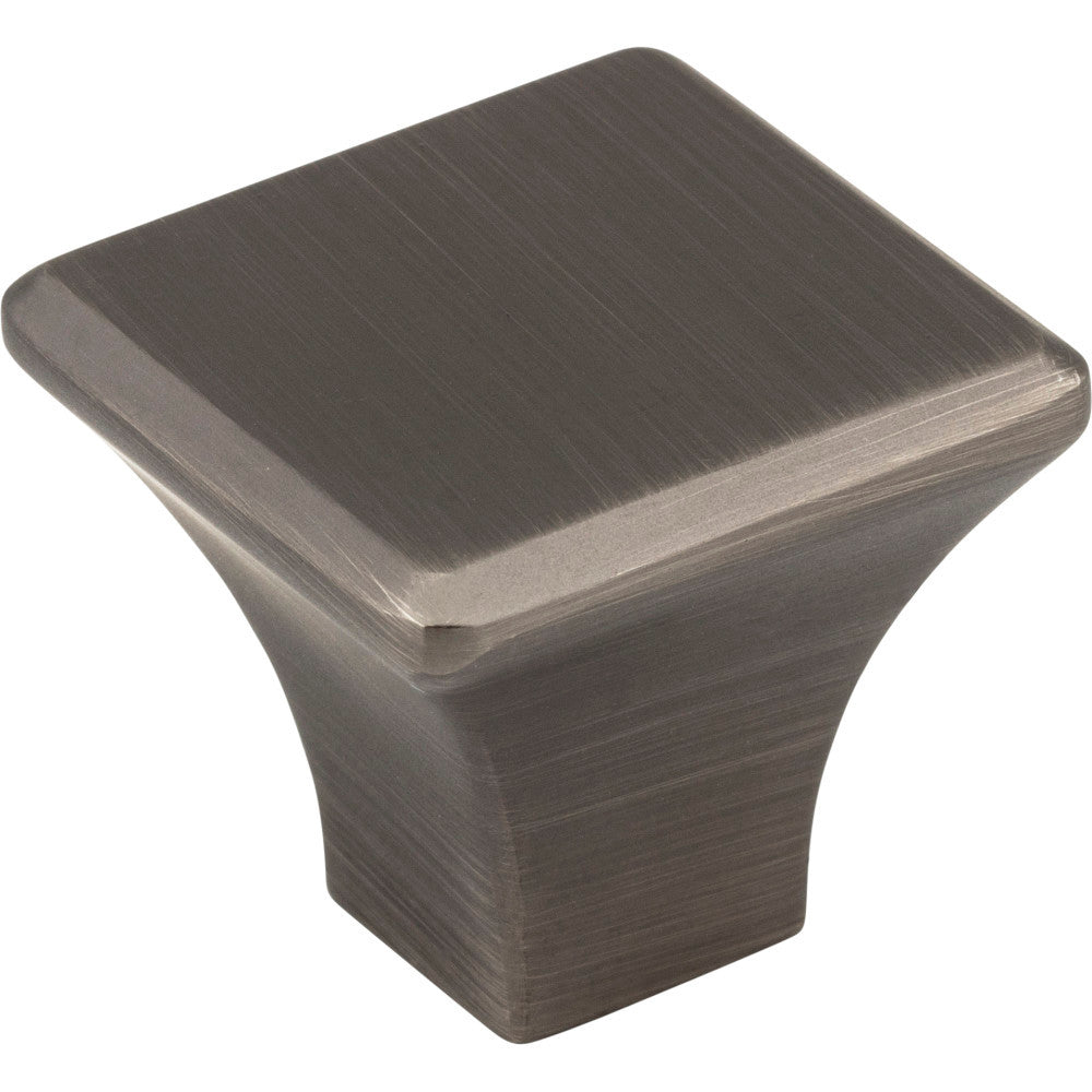 Jeffrey Alexander 972BNBDL: 1-1/8" Marlo Square Cabinet Knob - Brushed Pewter