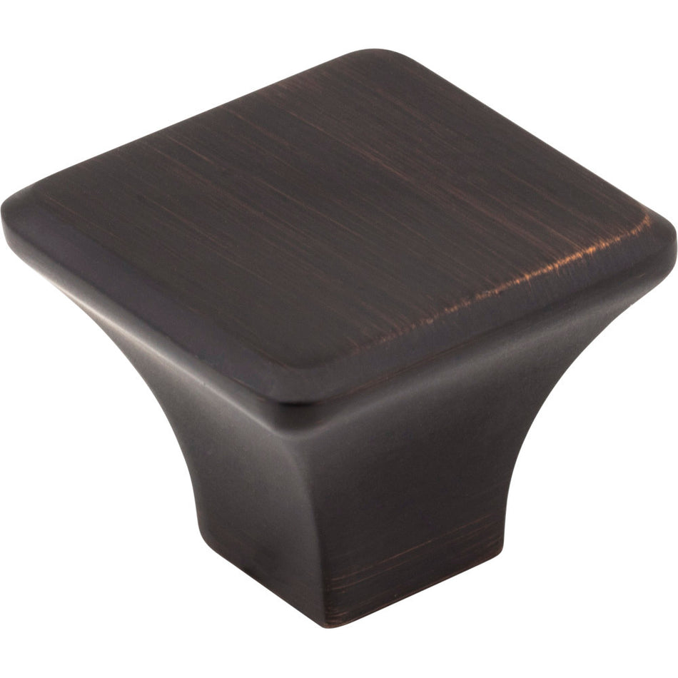 Jeffrey Alexander 972L-DBAC: 1-1/4" Marlo Square Cabinet Knob - Brushed Oil Rubbed Bronze