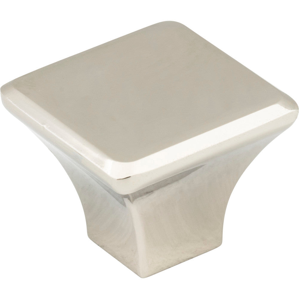 Jeffrey Alexander 972L-NI: 1-1/4" Marlo Square Cabinet Knob - Polished Nickel