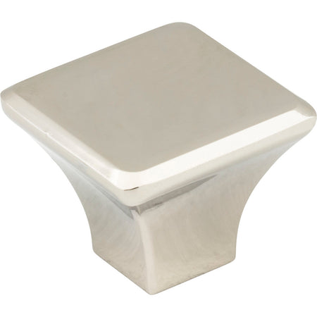 Jeffrey Alexander 972L-NI: 1-1/4" Marlo Square Cabinet Knob - Polished Nickel