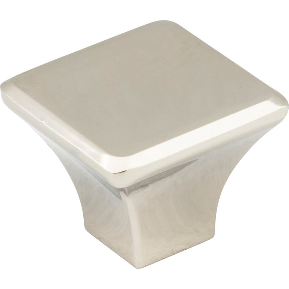 Jeffrey Alexander 972L-NI: 1-1/4" Marlo Square Cabinet Knob - Polished Nickel