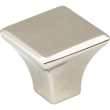 Jeffrey Alexander 972NI: 1-1/8" Marlo Square Cabinet Knob - Polished Nickel