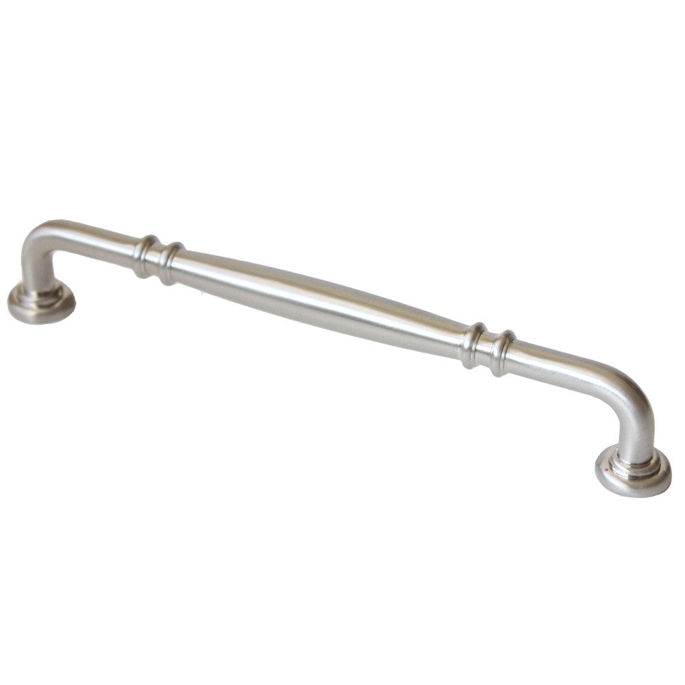 Rusticware 973SN: 6" cc D-Handle Cabinet Pull - Satin Nickel