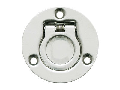 Sugatsune 980640: 50mm Spring-Loaded Folding Ring Pull - Polished Stainless Steel