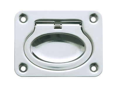 Sugatsune 980643: 75mm Spring-Loaded Folding Ring Pull - Stainless Steel