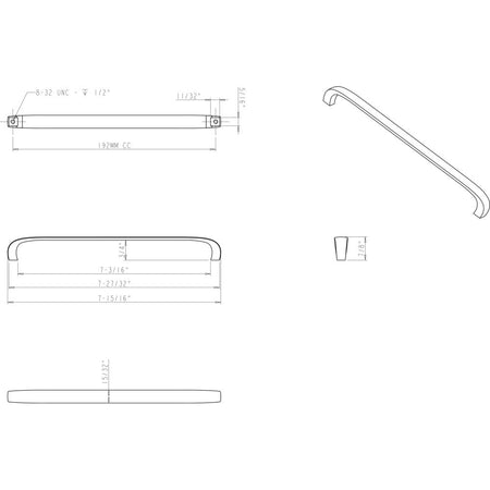 Elements 984-192PC: 192 mm cc Slade Flat Bar Cabinet Pull - Polished Chrome