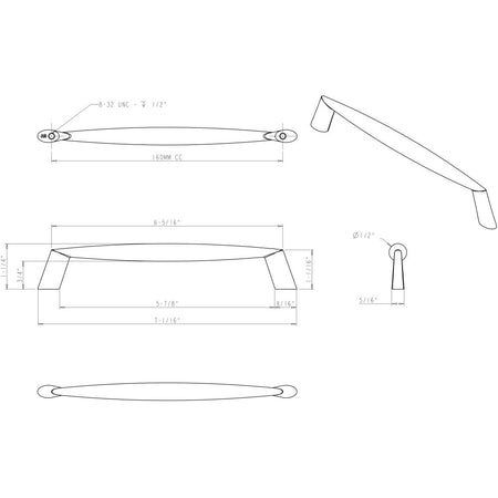 Elements 988-160BNBDL: 160 mm cc Zachary Bar Cabinet Pull - Brushed Pewter