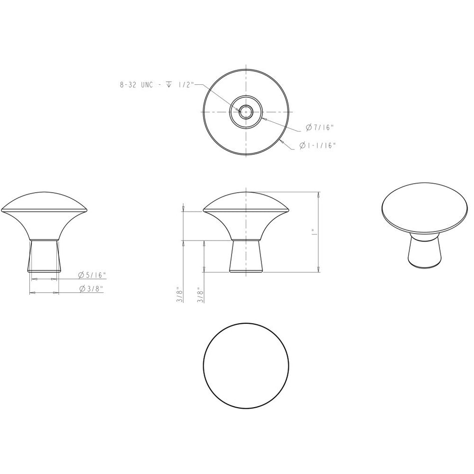 Elements 988PC: 1-1/16" Zachary Round Cabinet Knob - Polished Chrome