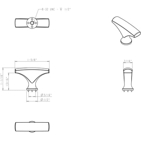 Elements 993SN: 1-5/8" Aiden T-Bar Cabinet Knob - Satin Nickel