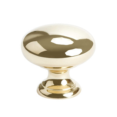 Berenson 9950-103: 1-1/4" Plymouth Round Cabinet Knob - Polished Brass