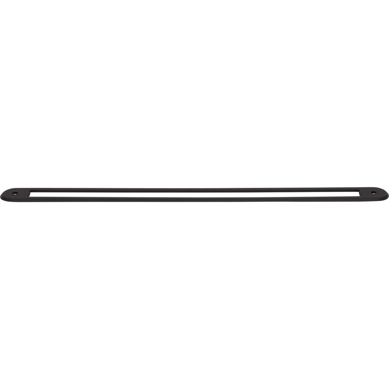 Top Knobs TK3357BLK: 12" cc Brockwell Oval Backplate - Flat Black