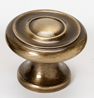 Alno A1047-AE: 1" Traditional Round Cabinet Knob - Antique English
