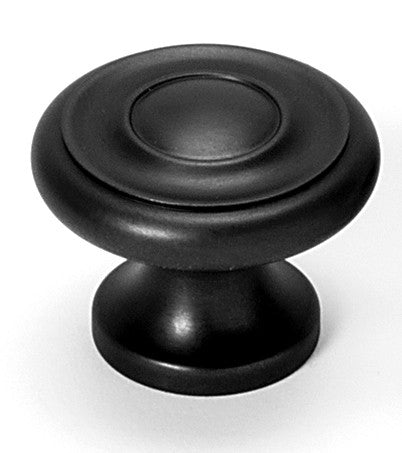 Alno A1047-MB: 1" Traditional Round Cabinet Knob - Matte Black