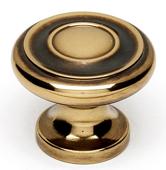 Alno A1047-PA: 1" Traditional Round Cabinet Knob - Polished Antique
