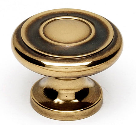 Alno A1049-PA: 1-1/4" Traditional Round Cabinet Knob - Polished Antique