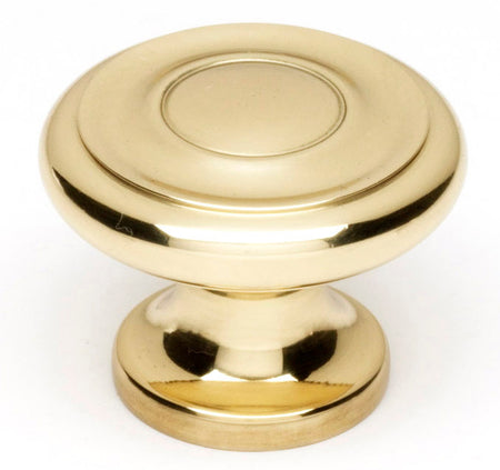 Alno A1049-PB: 1-1/4" Traditional Round Cabinet Knob - Polished Brass