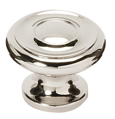Alno A1049-PN: 1-1/4" Traditional Round Cabinet Knob - Polished Nickel