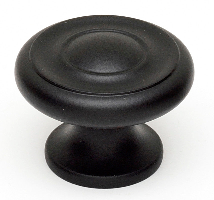 Alno A1050-MB: 1-1/2" Traditional Round Cabinet Knob - Matte Black