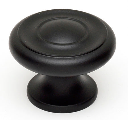 Alno A1050-MB: 1-1/2" Traditional Round Cabinet Knob - Matte Black