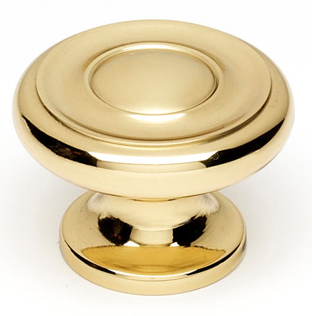 Alno A1050-PB/NL: 1-1/2" Traditional Cabinet Knob - Unlacquered Brass