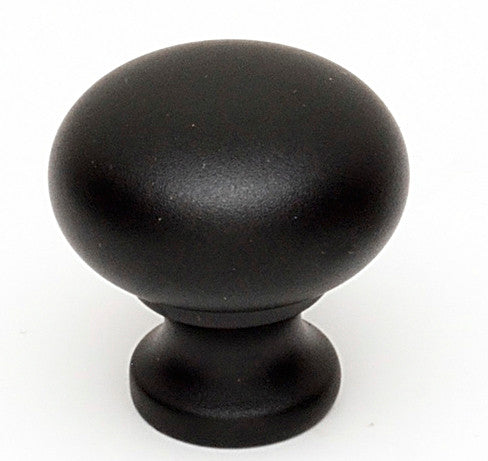 Alno A1066-MB: 3/4" Traditional Round Cabinet Knob - Matte Black