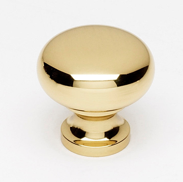 Alno A1067-PB/NL: 7/8" Traditional Cabinet Knob - Unlacquered Brass