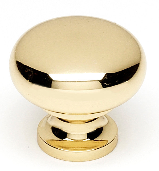 Alno A1134-PB: 1-1/4" Traditional Round Cabinet Knob - Polished Brass