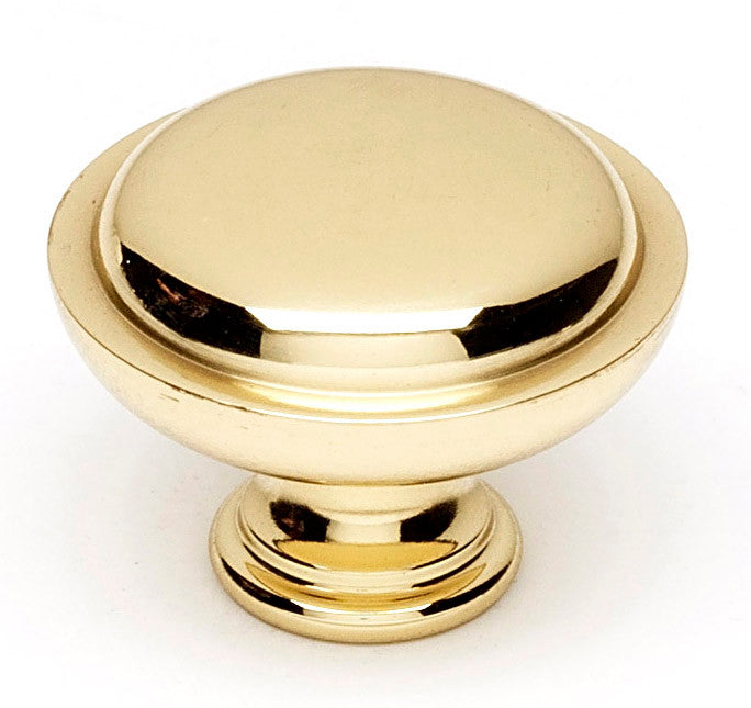 Alno A1145-PB: 1-1/4" Traditional Round Cabinet Knob - Polished Brass