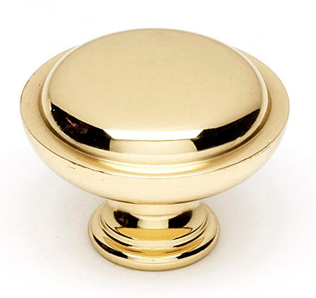Alno A1145-PB: 1-1/4" Traditional Round Cabinet Knob - Polished Brass