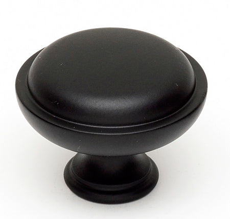 Alno A1146-MB: 1-1/2" Traditional Round Cabinet Knob - Matte Black