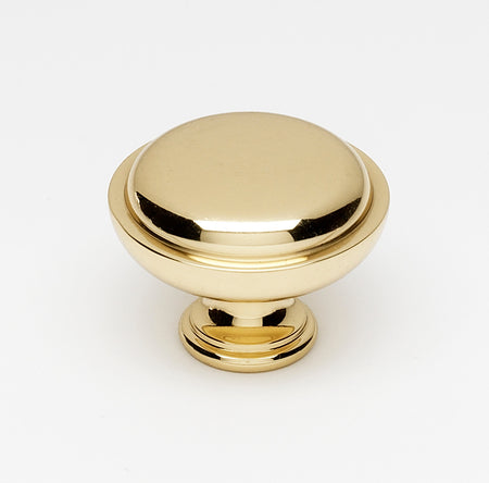 Alno A1146-PB: 1-1/2" Traditional Round Cabinet Knob - Polished Brass
