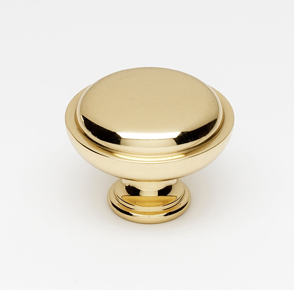 Alno A1146-PB/NL: 1-1/2" Traditional Cabinet Knob - Unlacquered Brass