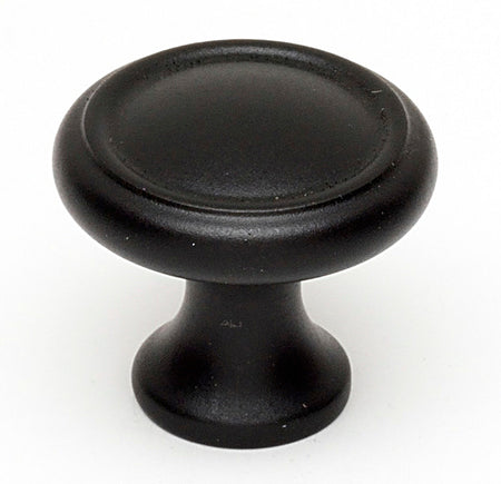 Alno A1150-MB: 1" Traditional Round Cabinet Knob - Matte Black