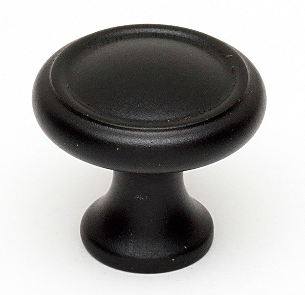 Alno A1150-MB: 1" Traditional Round Cabinet Knob - Matte Black