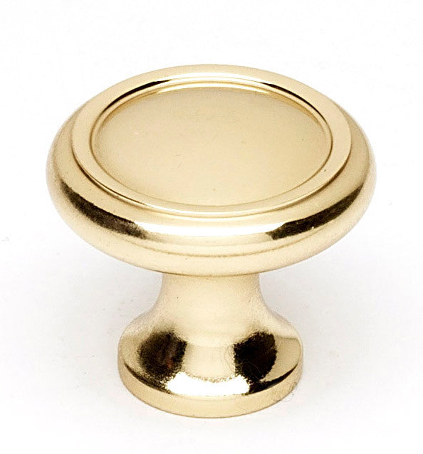 Alno A1150-PB/NL: 1" Traditional Cabinet Knob - Unlacquered Brass
