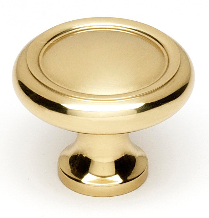 Alno A1151-PB/NL: 1-1/4" Traditional Cabinet Knob - Unlacquered Brass
