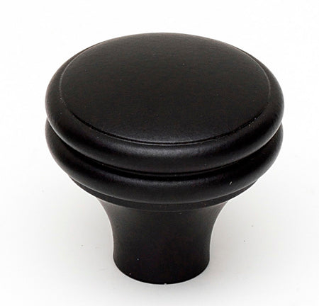 Alno A1154-MB: 1-1/4" Traditional Round Cabinet Knob - Matte Black
