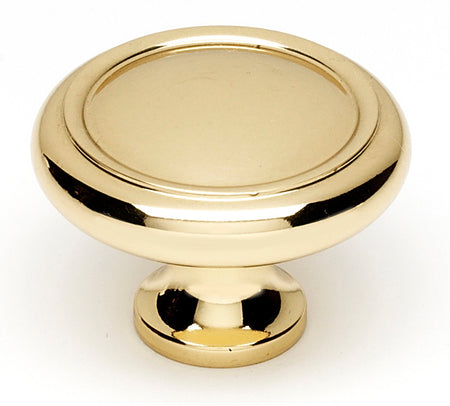 Alno A1160-PB/NL: 1-1/2" Traditional Cabinet Knob - Unlacquered Brass