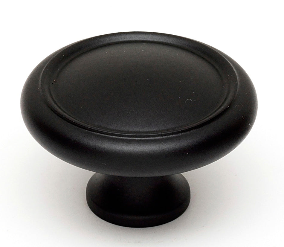 Alno A1161-MB: 1-3/4" Traditional Round Cabinet Knob - Matte Black