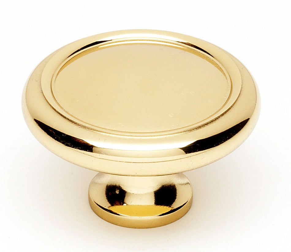 Alno A1161-PB/NL: 1-3/4" Traditional Cabinet Knob - Unlacquered Brass