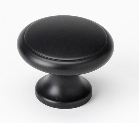 Alno A1164-MB: 1-1/4" Traditional Round Cabinet Knob - Matte Black