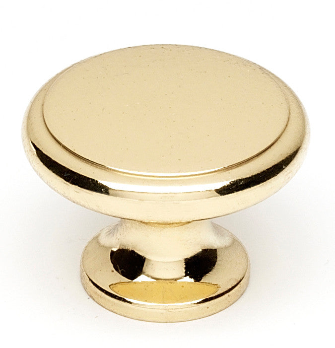 Alno A1164-PB: 1-1/4" Traditional Round Cabinet Knob - Polished Brass