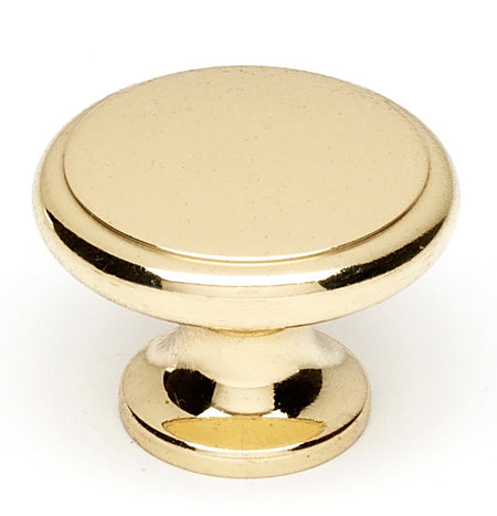 Alno A1164-PB/NL: 1-1/4" Traditional Cabinet Knob - Unlacquered Brass