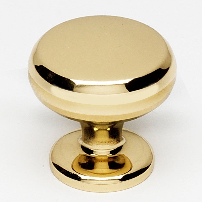 Alno A1173-PB/NL: 1-1/8" Traditional Cabinet Knob - Unlacquered Brass