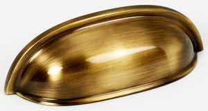 Alno A1262-AE: 3" cc Modern Cup Cabinet Pull - Antique English