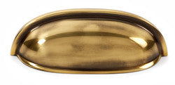Alno A1262-PA: 3" cc Modern Cup Cabinet Pull - Polished Antique