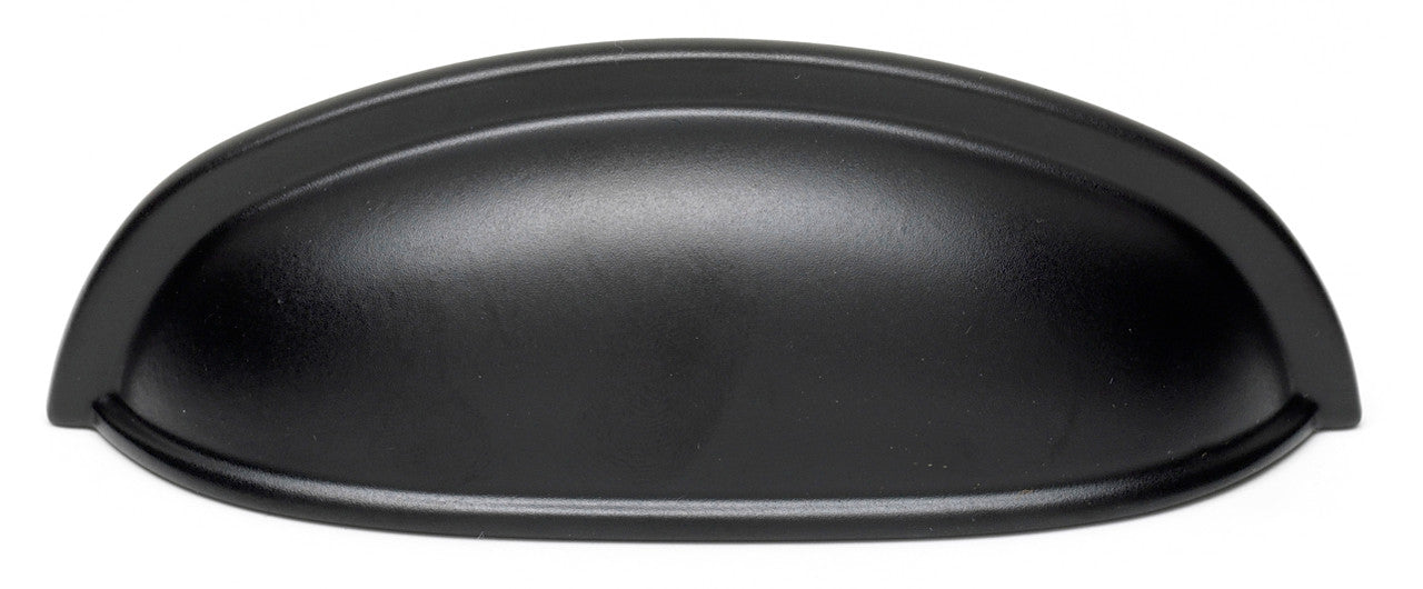 Alno A1263-MB: 3" cc Modern Cup Cabinet Pull - Matte Black