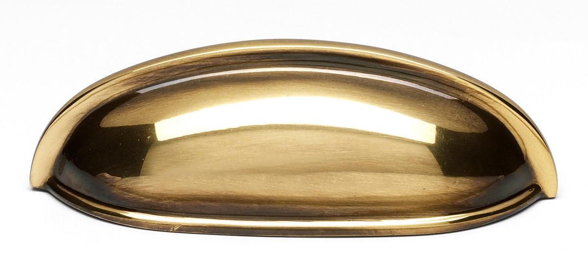 Alno A1263-PA: 3" cc Modern Cup Cabinet Pull - Polished Antique
