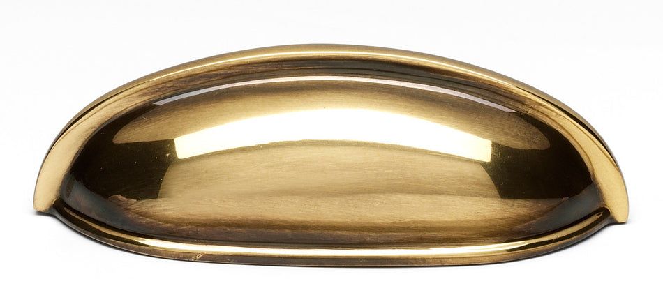 Alno A1263-PA: 3" cc Modern Cup Cabinet Pull - Polished Antique